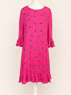 Diane von Furstenberg • NWT Floating Lily Ranunculus Ruffle Dress • Size Large